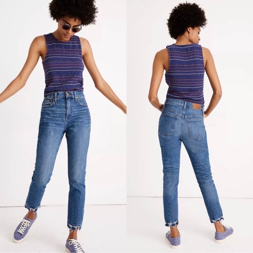 Madewell The High Rise Slim Crop Boyjean in Melbourne Wash Size 25